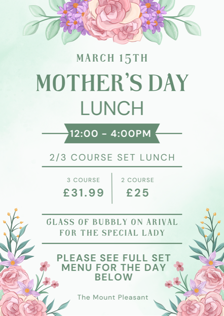 Green Floral Mother Day Lunch Invitation